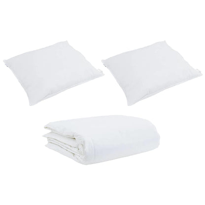 Edredom com Travesseiro com travesseiro 2 pcs Branco Microfibra