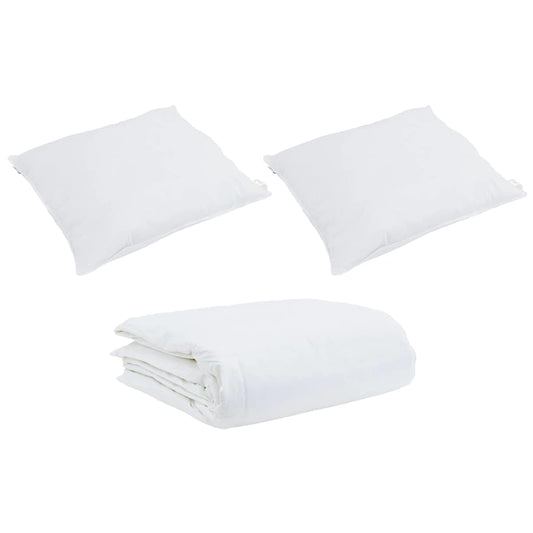 Edredom com Travesseiro com travesseiro 2 pcs Branco Microfibra