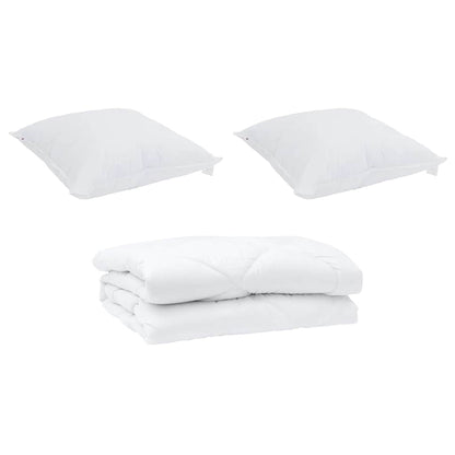 Edredom com Travesseiro com travesseiro 2 pcs Branco Microfibra