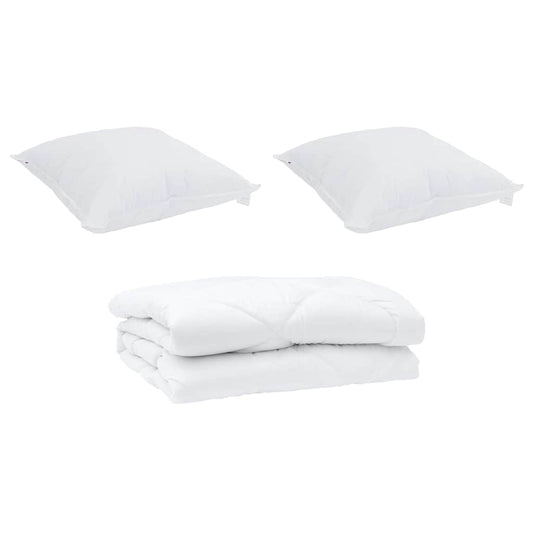 Edredom com Travesseiro com travesseiro 2 pcs Branco Microfibra