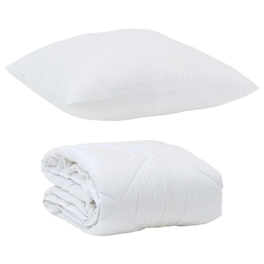 Edredom com Travesseiro com travesseiro 2 pcs Branco Microfibra