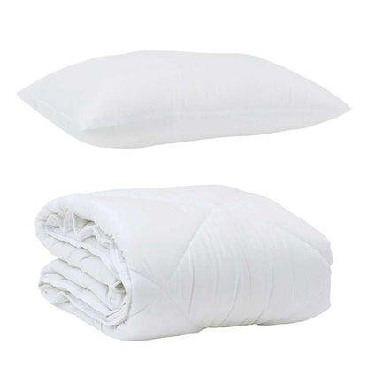 Edredom com Travesseiro com travesseiro 2 pcs Branco Microfibra