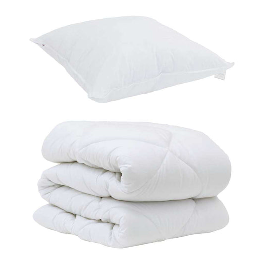 Edredom com Travesseiro com travesseiro 2 pcs Branco Microfibra