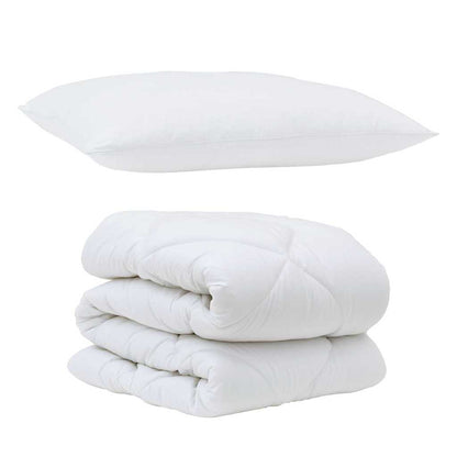 Edredom com Travesseiro com travesseiro 2 pcs Branco Microfibra