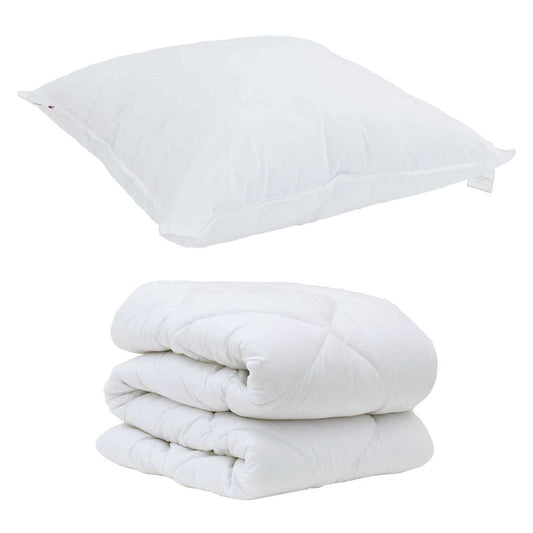 Edredom com Travesseiro com travesseiro 2 pcs Branco Microfibra