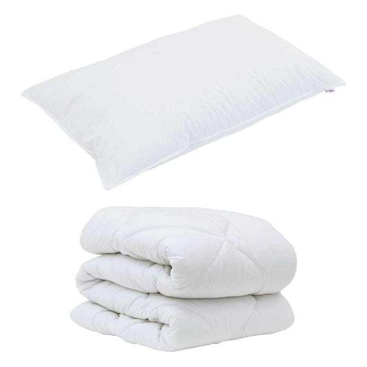 Duvem com Travesseiro com travesseiro 2 pcs Branco Microfibra