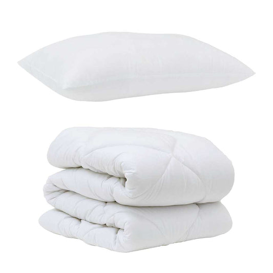 Conjunto de Edredom com travesseiro 2 pcs Branco Microfibra