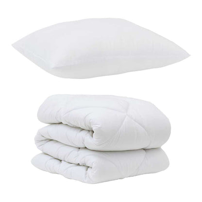 Conjunto de Edredom com travesseiro 2 pcs Branco Microfibra