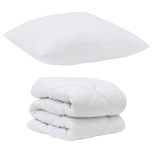 Conjunto de Edredom com travesseiro 2 pcs Branco Microfibra