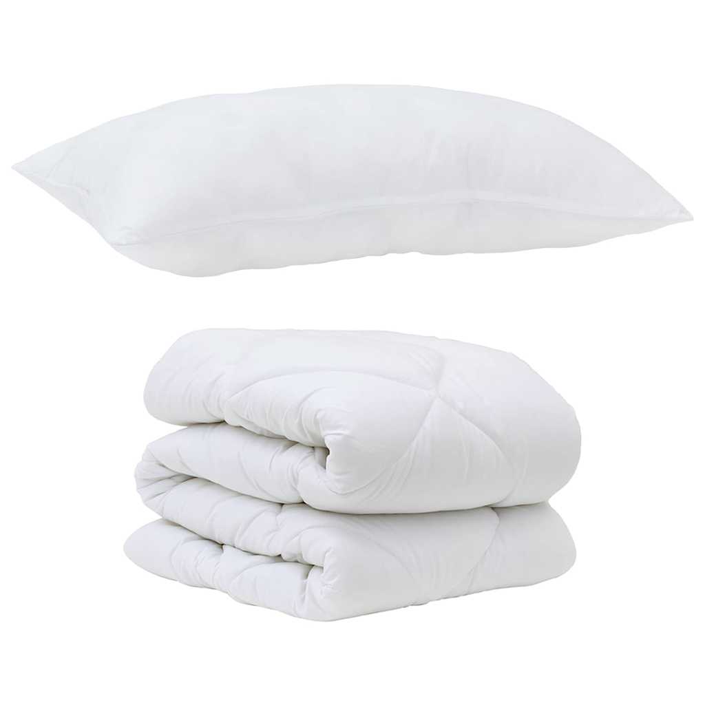 Conjunto de Edredom com travesseiro 2 pcs Branco Microfibra