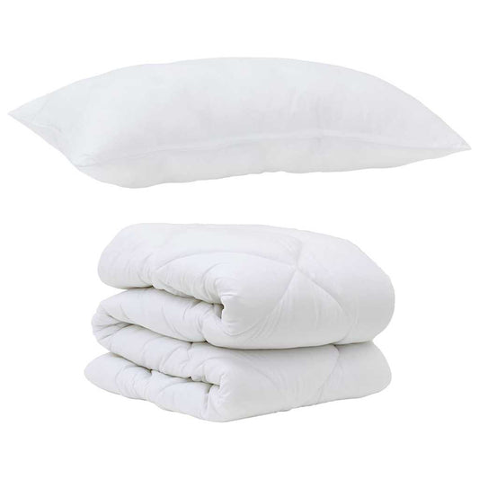 Conjunto de Edredom com travesseiro 2 pcs Branco Microfibra