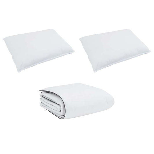Conjunto de Edredom 3 pcs Branco Microfibra e Algodão