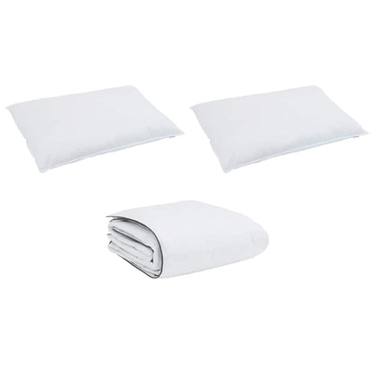 Conjunto de Edredom 3 pcs Branco Microfibra e Algodão