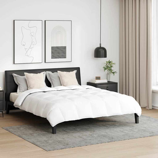 Conjunto de Edredom 3 pcs Branco Microfibra e Algodão