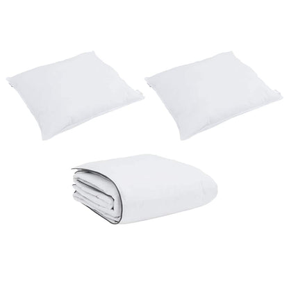 Conjunto de Edredom 3 pcs Branco Microfibra e Algodão