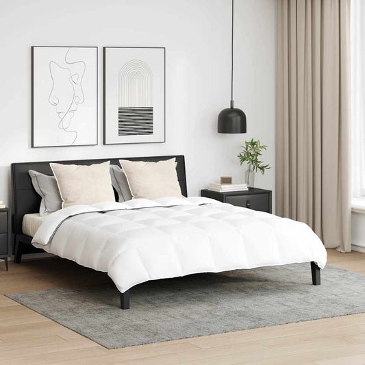 Conjunto de Edredom 3 pcs Branco Microfibra e Algodão