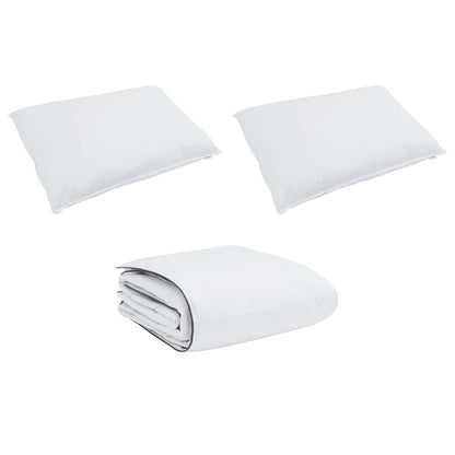 Conjunto de Edredom 3 pcs Branco Microfibra e Algodão