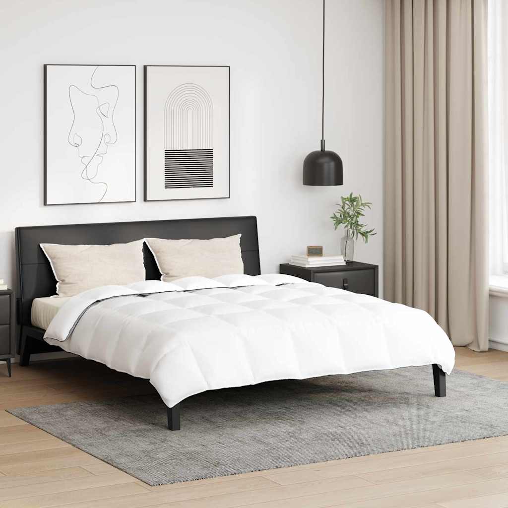 Conjunto de Edredom 3 pcs Branco Microfibra e Algodão