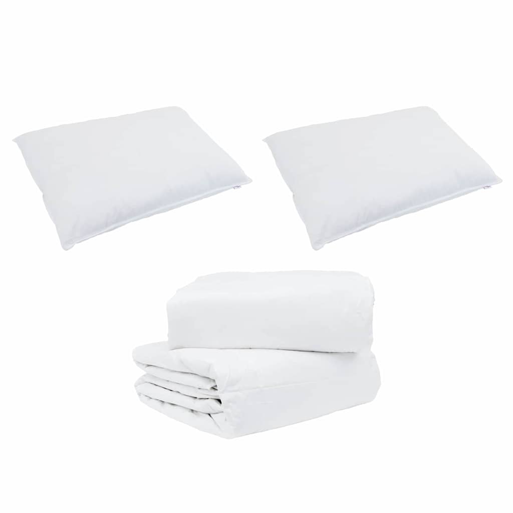 Conjunto de Edredom com travesseiro 3 pcs Branco Pena de ganso