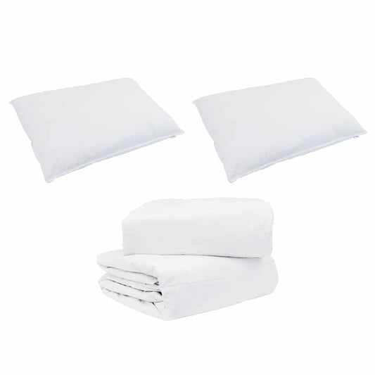 Conjunto de Edredom com travesseiro 3 pcs Branco Pena de ganso