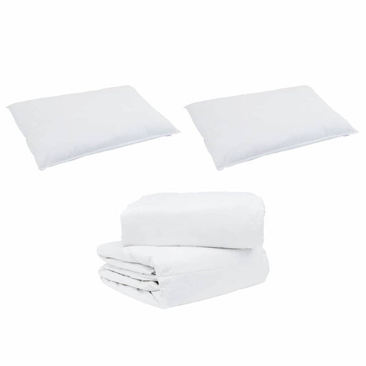 Conjunto de Edredom com travesseiro 3 pcs Branco Pena de ganso