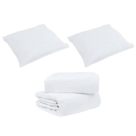 Conjunto de Edredom com travesseiro 3 pcs Branco Pena de ganso