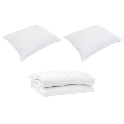 Edredão com travesseiro 3 pcs Branco Microfibra
