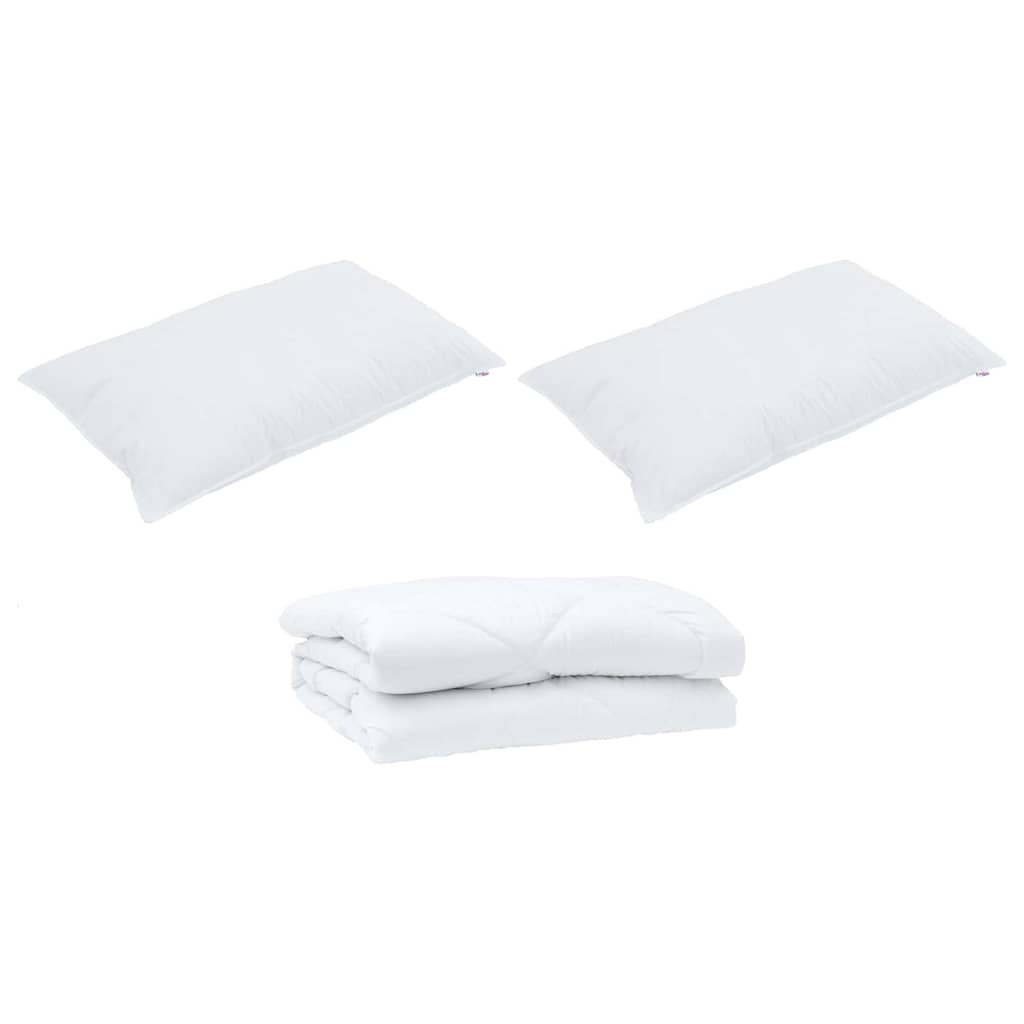 Edredão com travesseiro 3 pcs Branco Microfibra