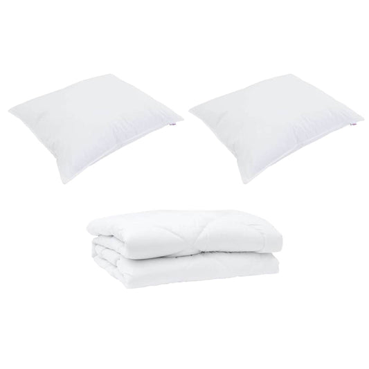 Edredão com travesseiro 3 pcs Branco Microfibra
