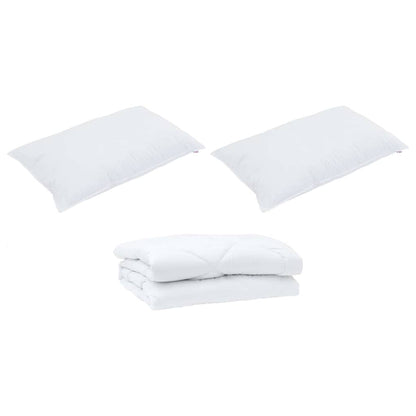 Edredão com travesseiro 3 pcs Branco Microfibra