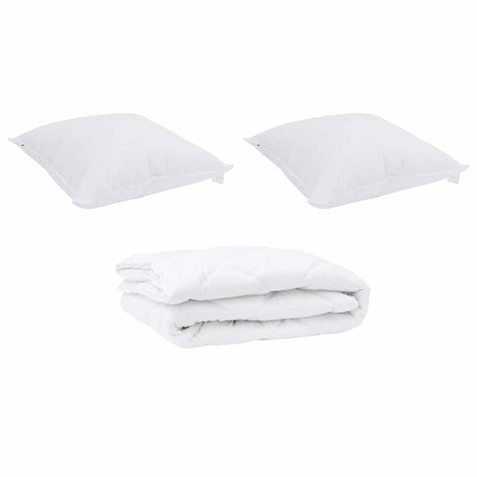 Duvet para Todas as Estações 3 pcs Branco Microfibra