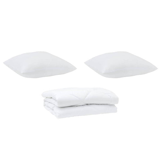 Edredão com travesseiro 3 pcs Branco Microfibra