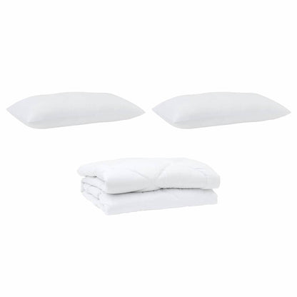 Edredão com travesseiro 3 pcs Branco Microfibra