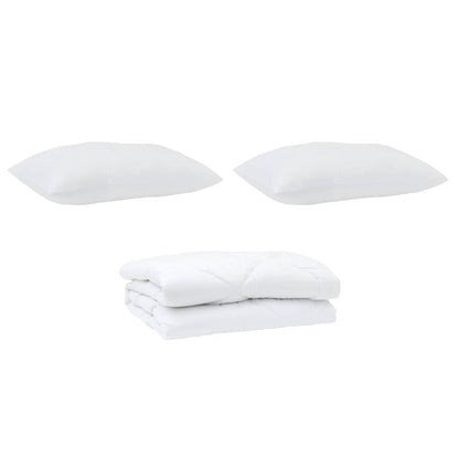 Edredão com travesseiro 3 pcs Branco Microfibra