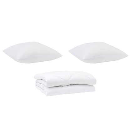 Edredão com travesseiro 3 pcs Branco Microfibra