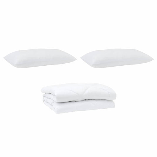 Edredão com travesseiro 3 pcs Branco Microfibra