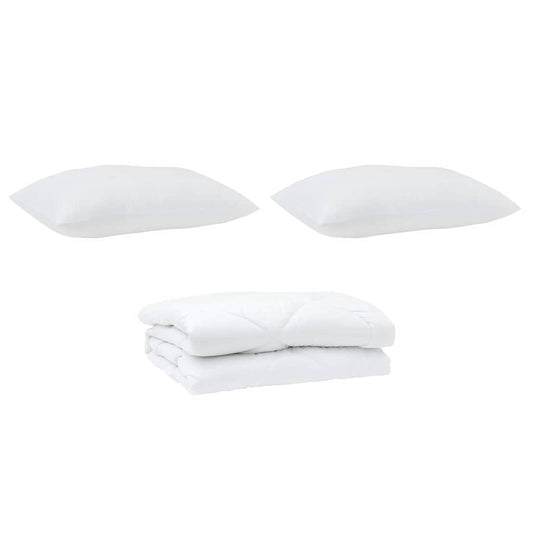 Edredão com travesseiro 3 pcs Branco Microfibra