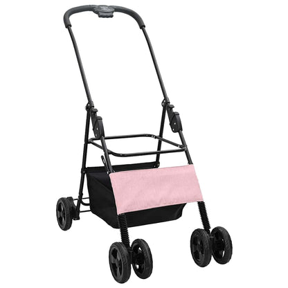 Carrinho de Pet Dobrável Ajustável Rosa 81 x 47 x 99 cm