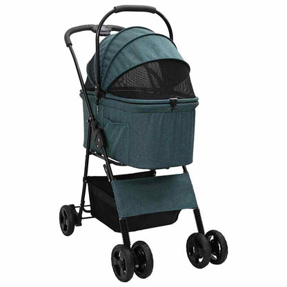 Carrinho de Pet Dobrável Ajustável Verde 81 x 47 x 99 cm