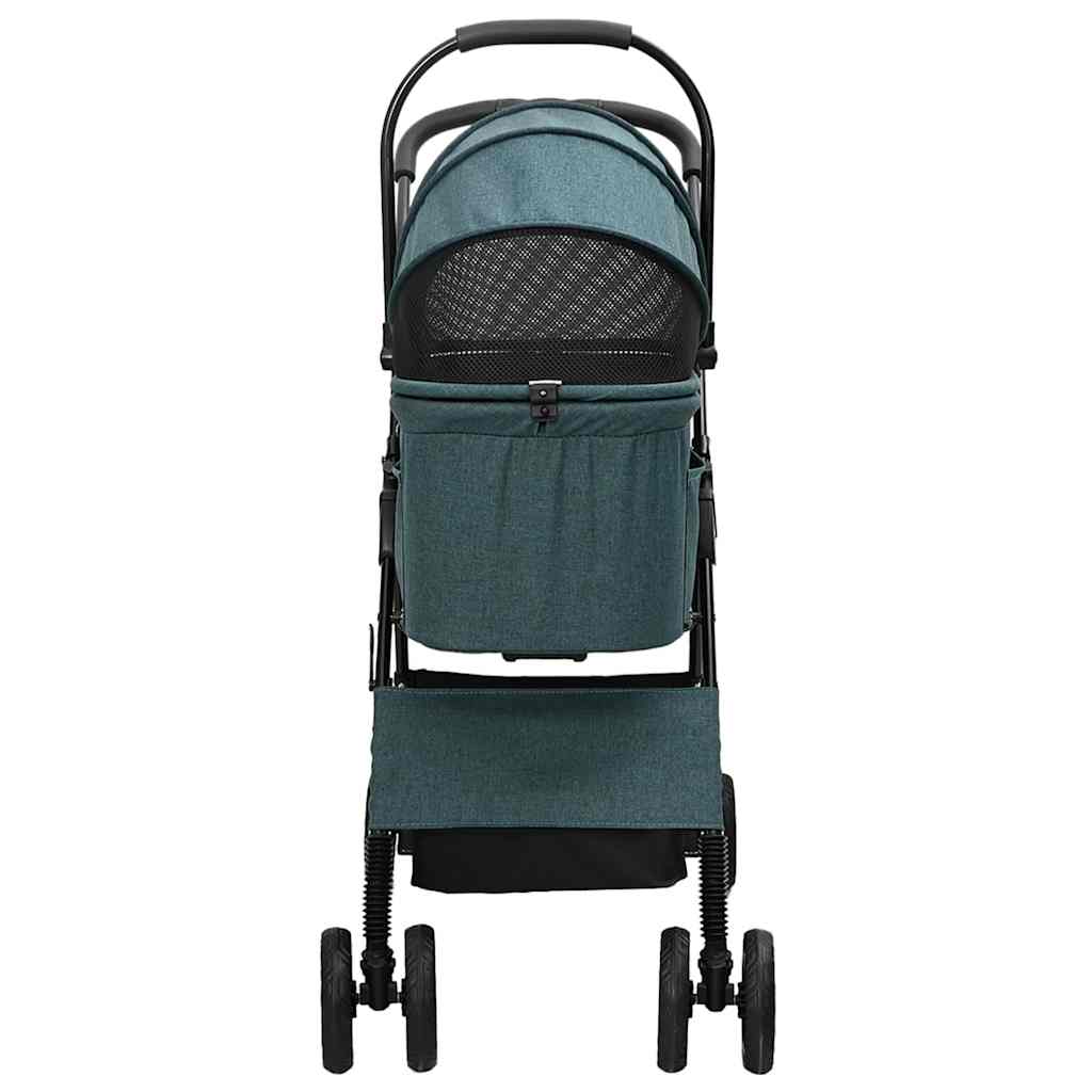Carrinho de Pet Dobrável Ajustável Verde 81 x 47 x 99 cm