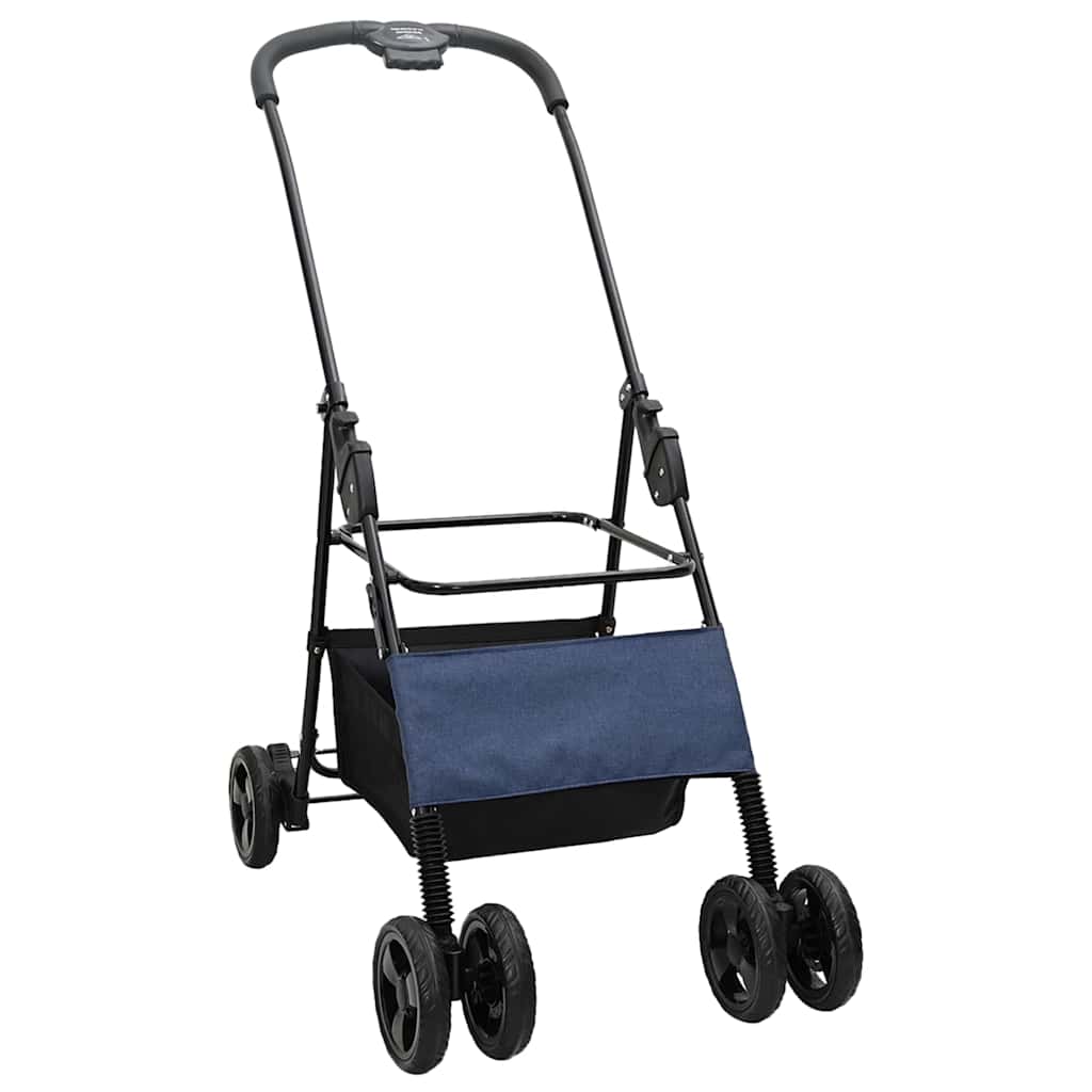 Carrinho de Pet Dobrável Ajustável Azul 81 x 47 x 99 cm