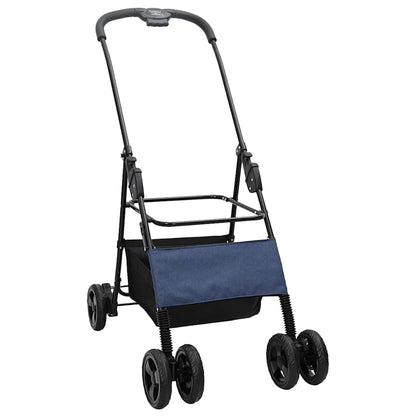 Carrinho de Pet Dobrável Ajustável Azul 81 x 47 x 99 cm