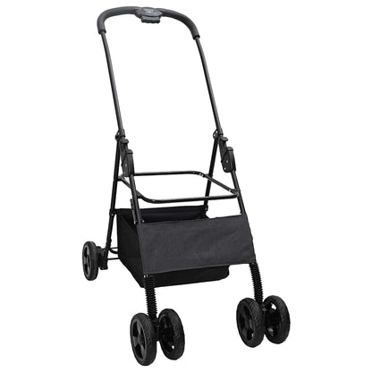 Carrinho de Pet Dobrável Ajustável Preto 81 x 47 x 99 cm
