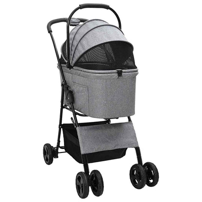 Carrinho de Pet Dobrável Ajustável Cinzeto 81 x 47 x 99 cm
