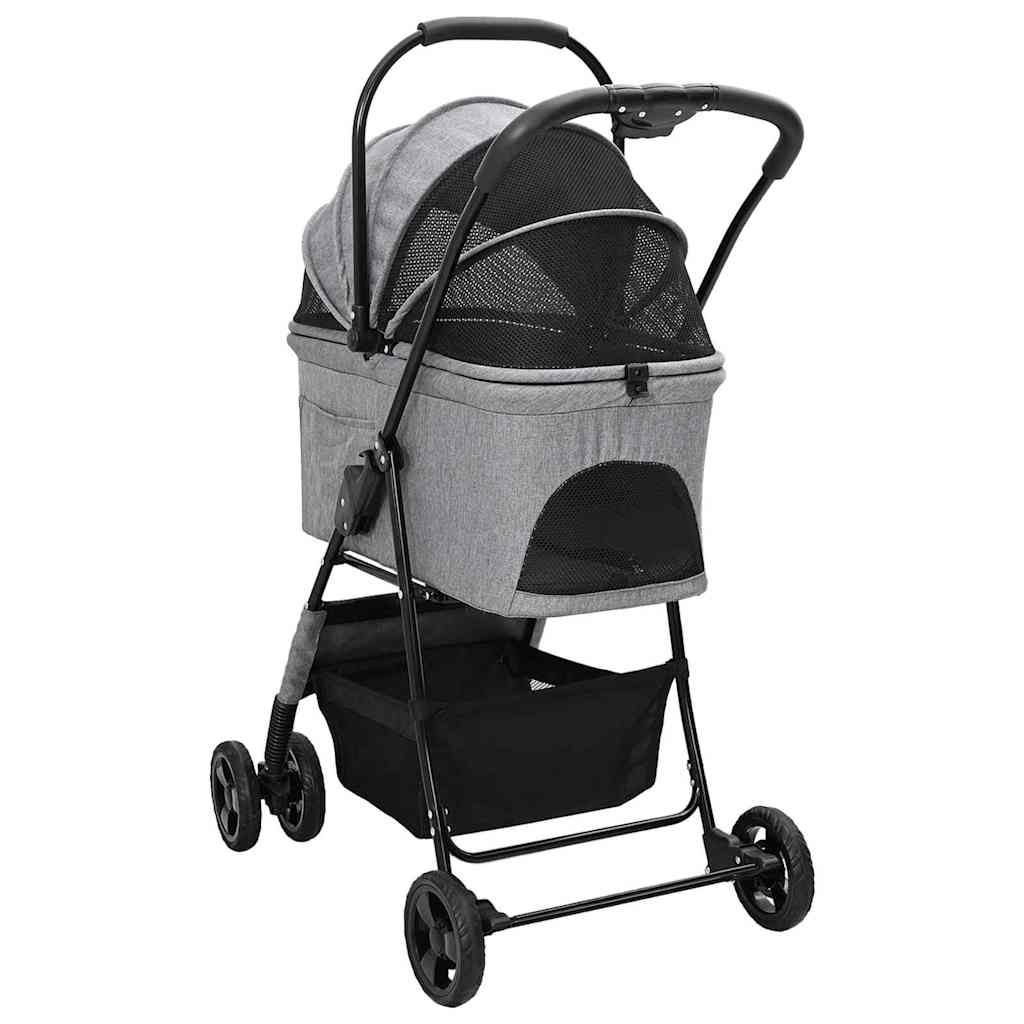 Carrinho de Pet Dobrável Ajustável Cinzeto 81 x 47 x 99 cm