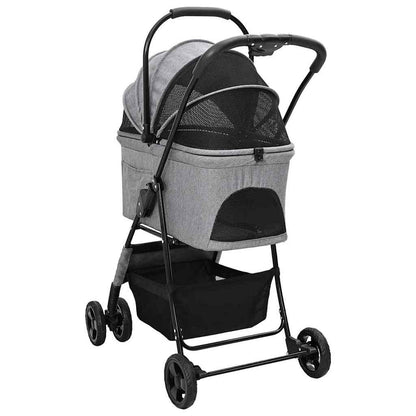 Carrinho de Pet Dobrável Ajustável Cinzeto 81 x 47 x 99 cm