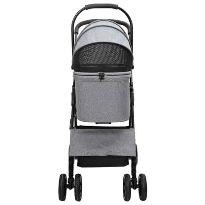 Carrinho de Pet Dobrável Ajustável Cinzeto 81 x 47 x 99 cm