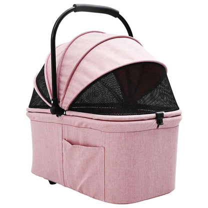 Carrinho de Pet Dobrável Ajustável Rosa 78 x 54 x 101 cm