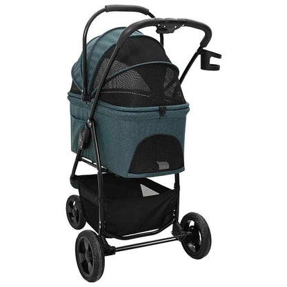 Carrinho de Pet Dobrável Ajustável Verde 78 x 54 x 101 cm