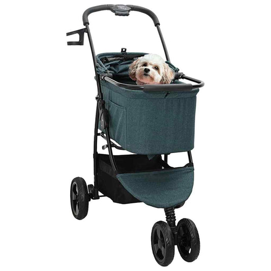 Carrinho de Pet Dobrável Ajustável Verde 78 x 54 x 101 cm